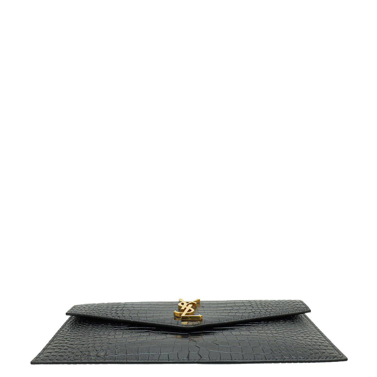 YSL Black Croco Embossed Clutch