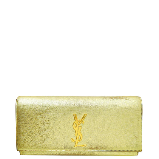 YSL Metallic Gold Classic Cassandre Clutch