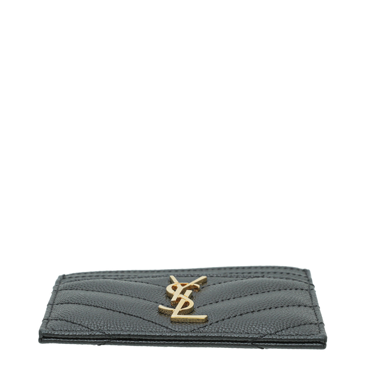 YSL Black Monogram Chevron Card Holder