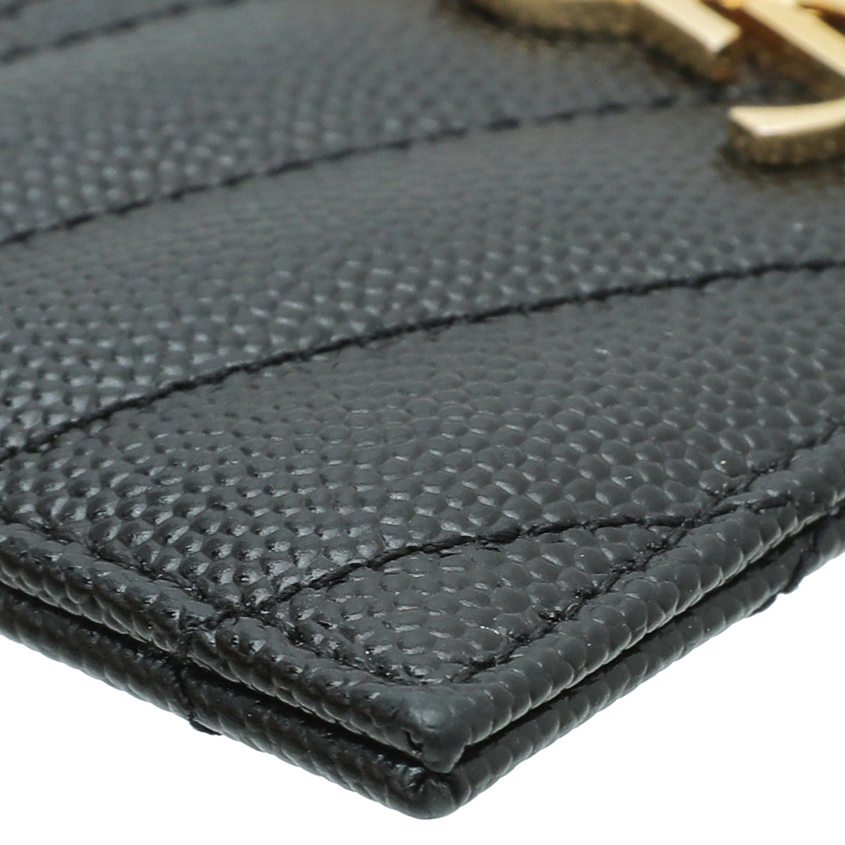 YSL Black Monogram Chevron Card Holder