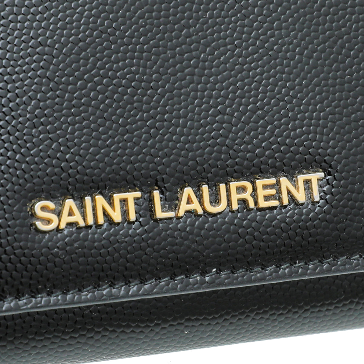 YSL Black Grain de Poudre Continental Wallet