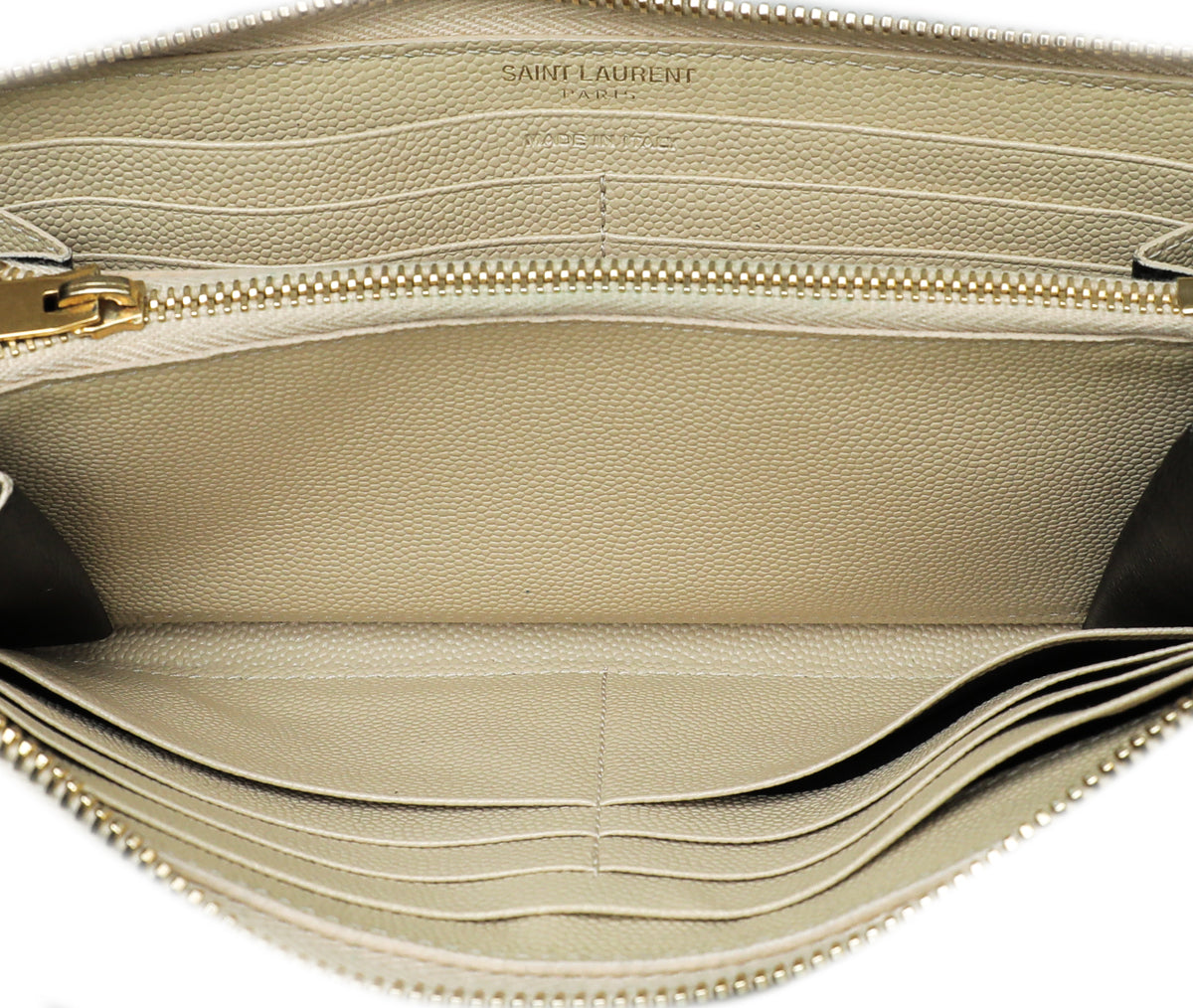 YSL Beige Cassandre Zip Around Wallet