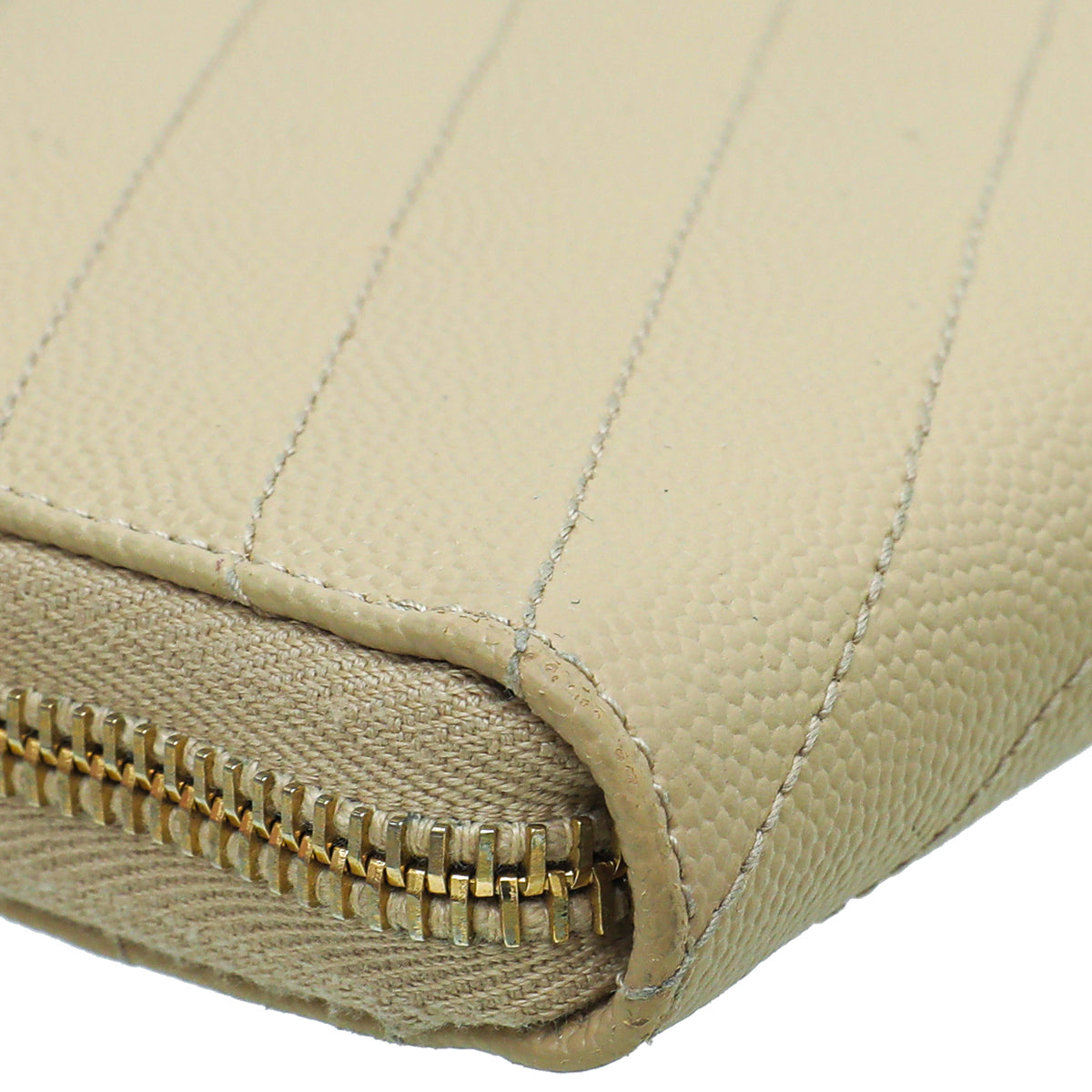 YSL Beige Cassandre Zip Around Wallet