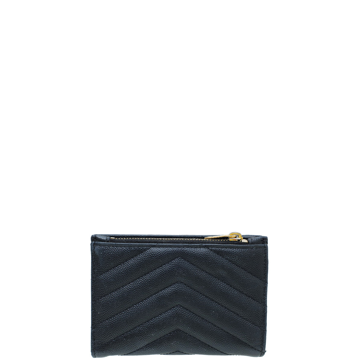 YSL Black Cassandre Matelasse Zipped Bifold Wallet