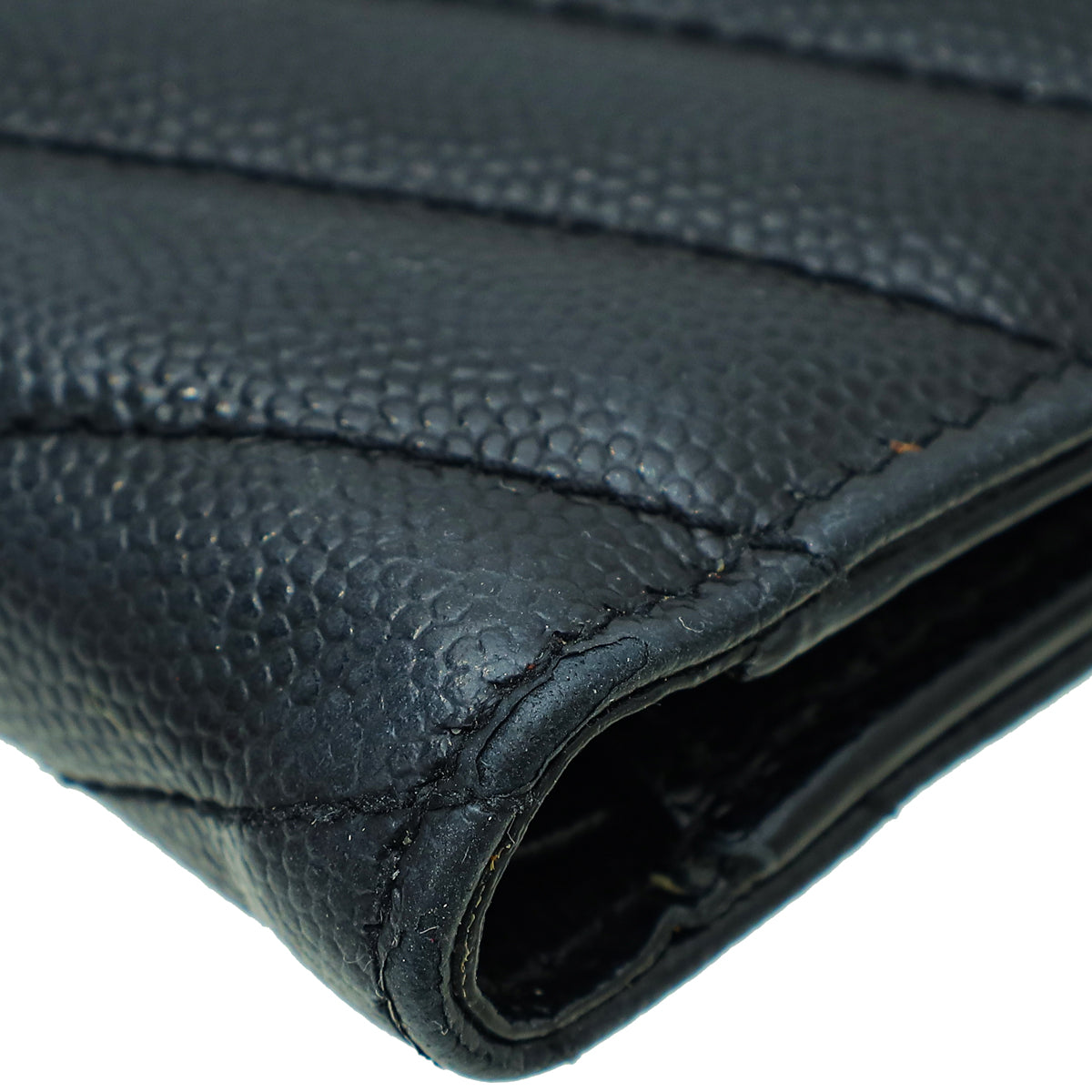 YSL Black Cassandre Matelasse Zipped Bifold Wallet