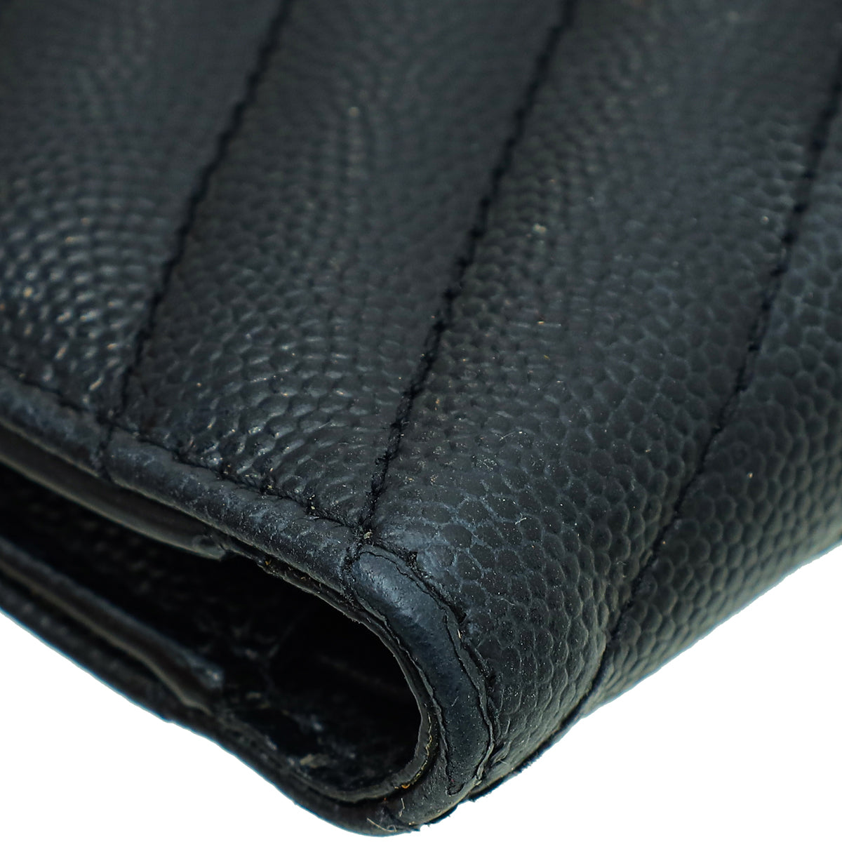 YSL Black Cassandre Matelasse Zipped Bifold Wallet