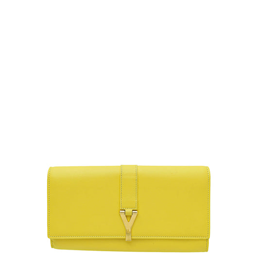 YSL Yellow Y Line Continental Wallet