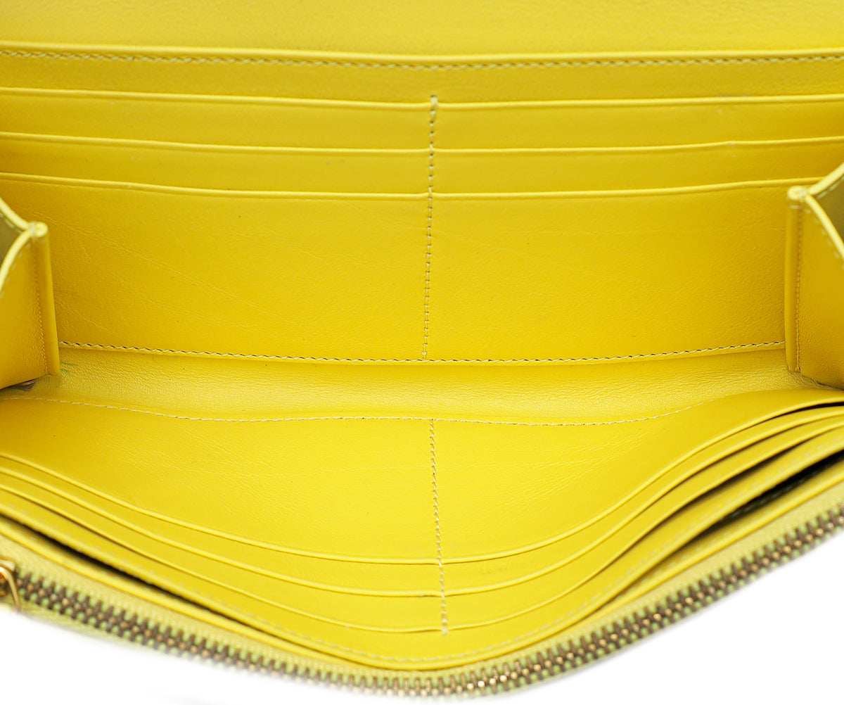 YSL Yellow Y Line Continental Wallet