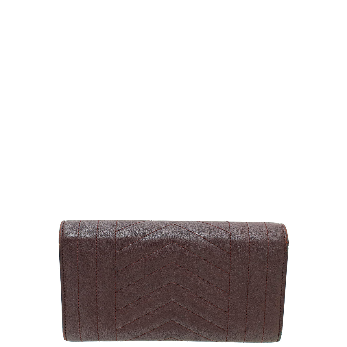 YSL Burgundy Mixed Matelasse Quilted Envelope Wallet