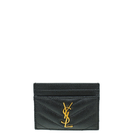 YSL Black Cassandra Monogram Card Holder