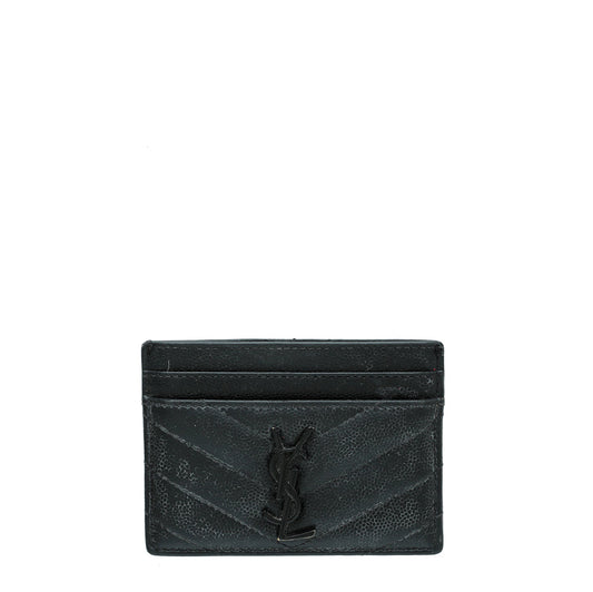 YSL So Black Monogram Card Holder