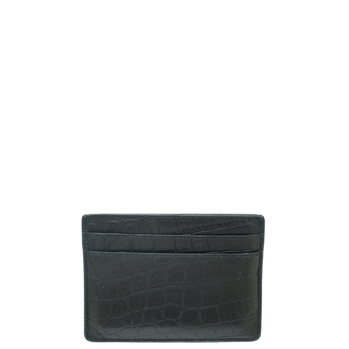 YSL Black Croco Embossed Cassandre Card Case