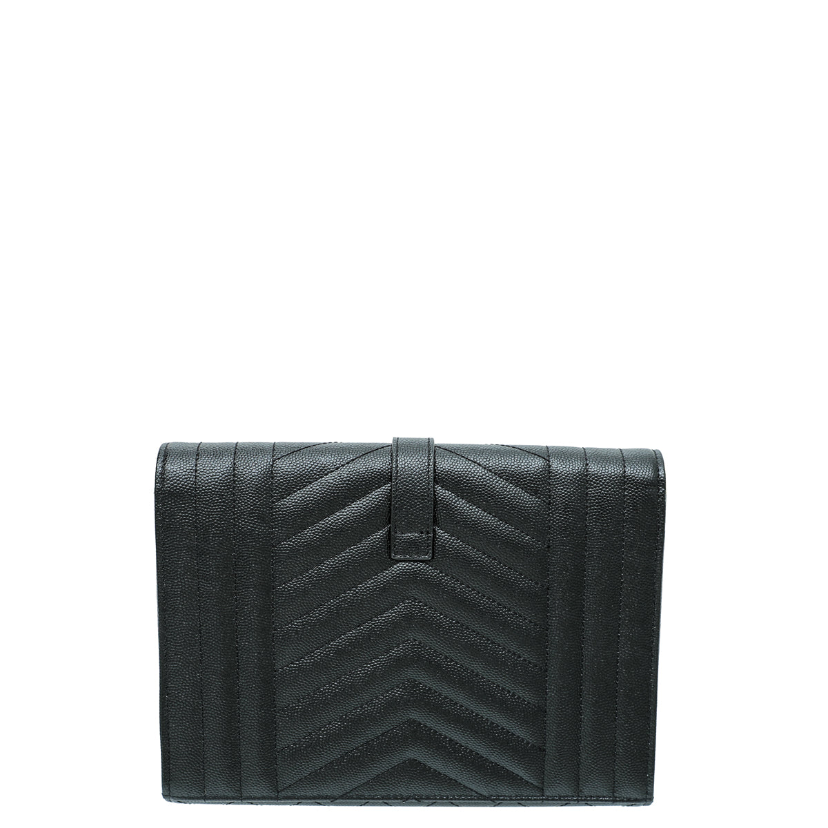 YSL Black Mix Quilt Envelope Flap Wristlet Pouch