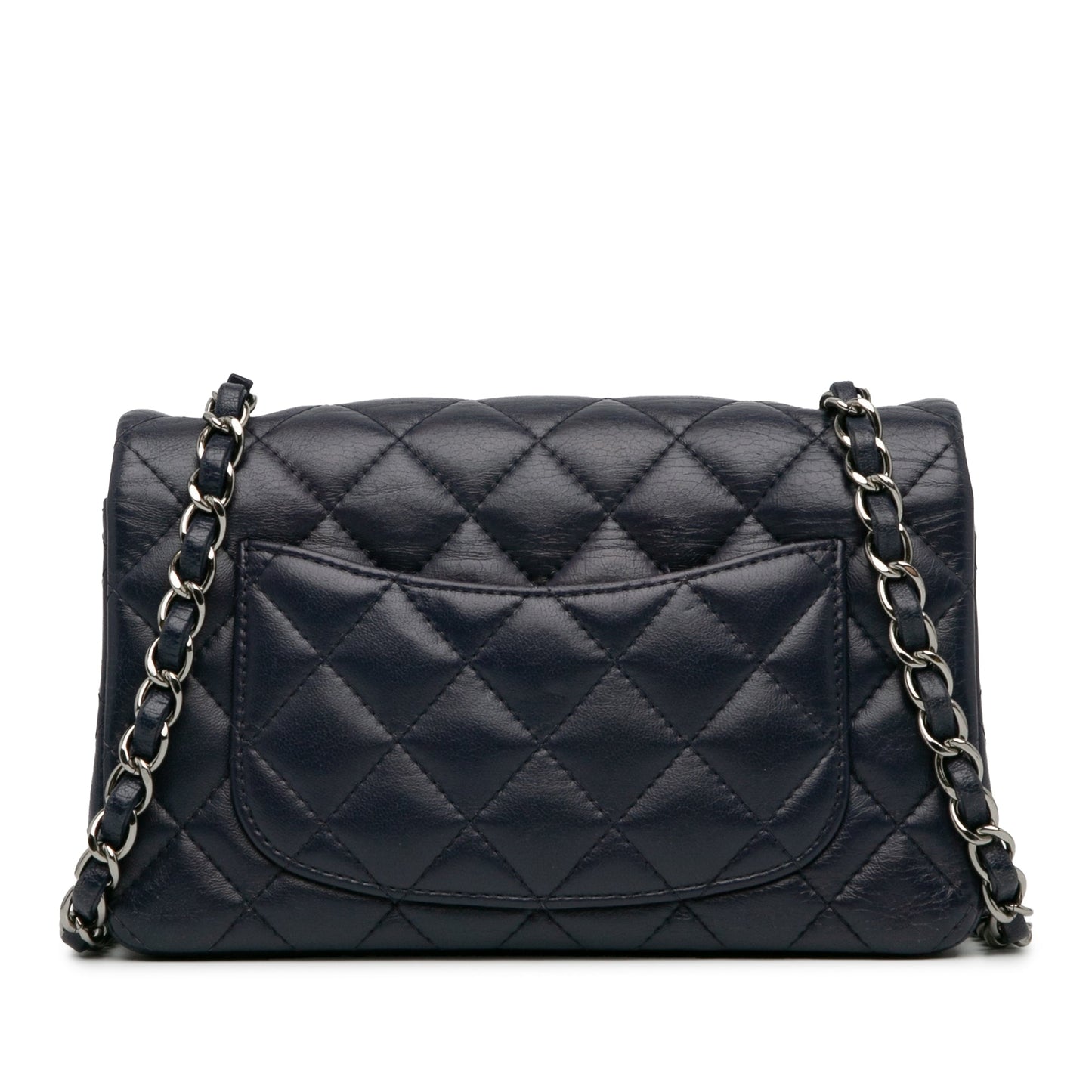 Chanel Classic Single Flap Mini Rectangular Blue Lambskin Gold