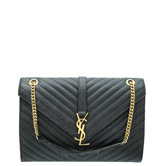 YSL Black Monogram Satchel Large Bag