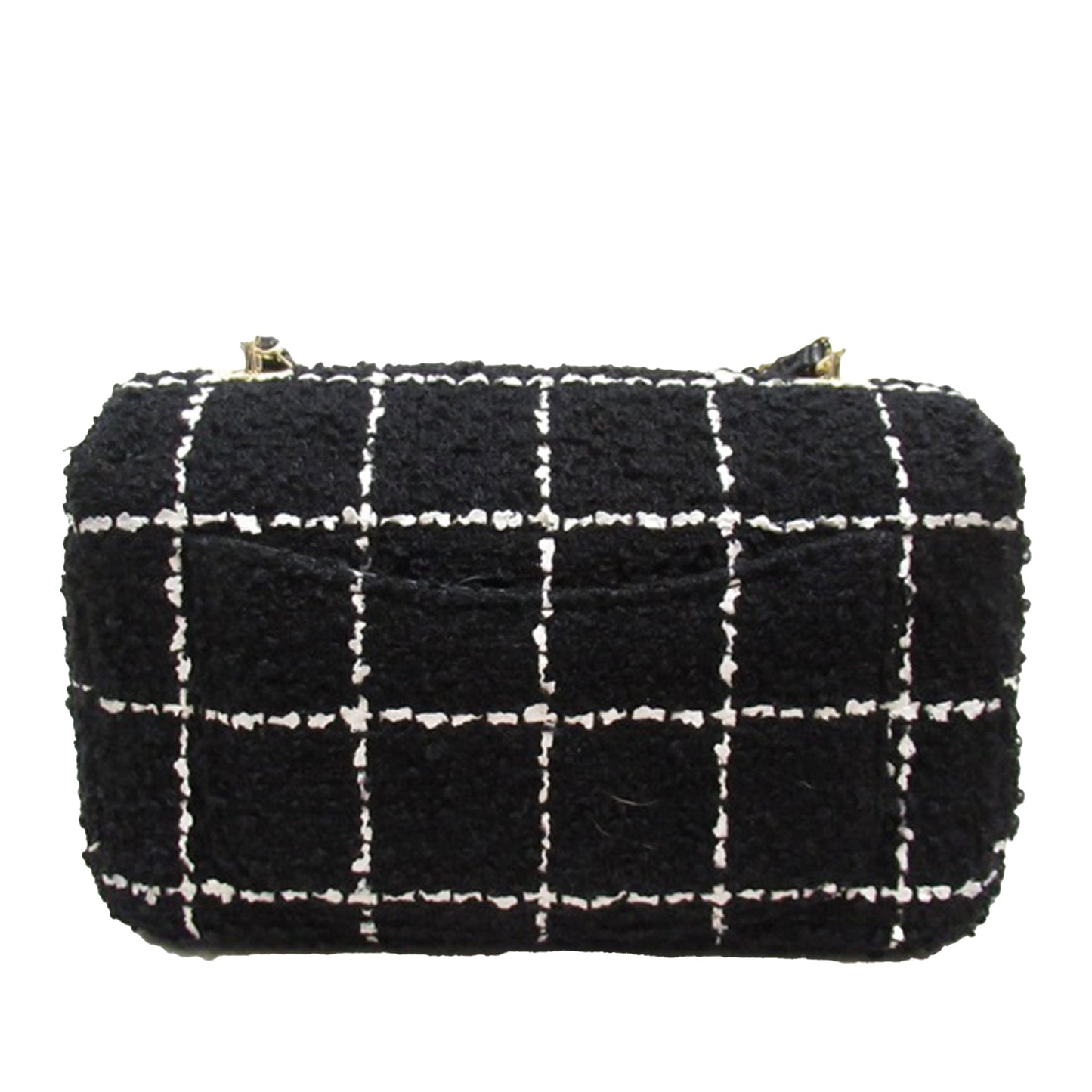 Chanel Camelia Flap Bag Mini Black Tweed Gold