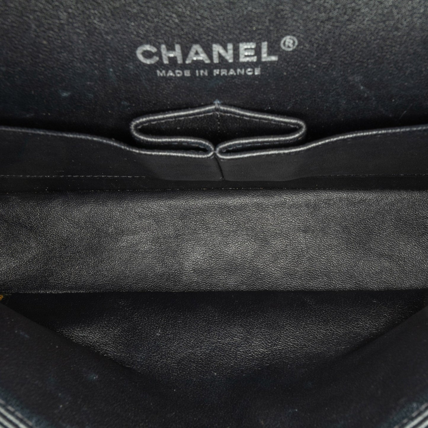 Chanel Classic Double Flap Medium Black Patent Leather Silver