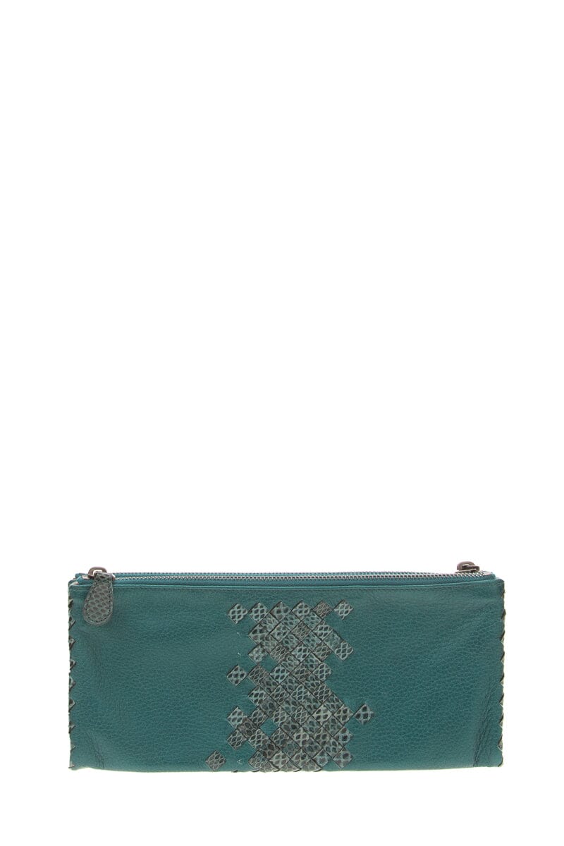 Bottega Veneta Turquoise Intrecciato Clutch