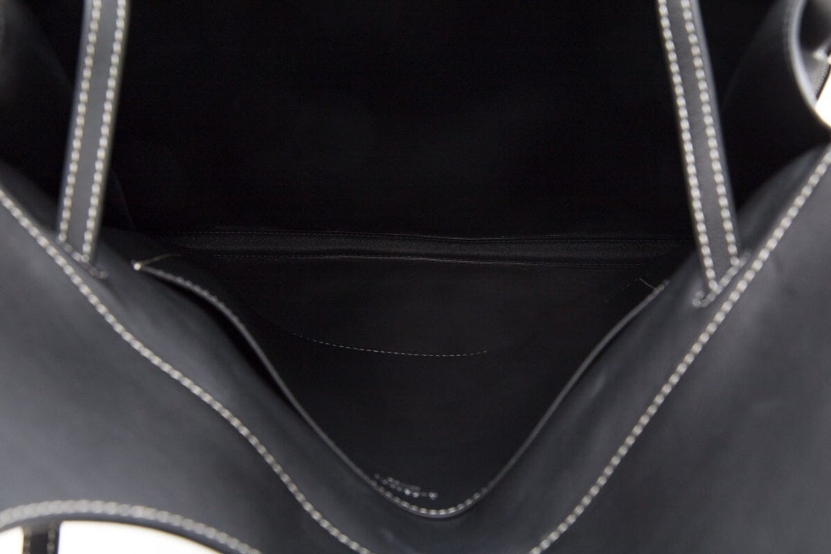 Burberry Black Leather Large Fold Over Handbag