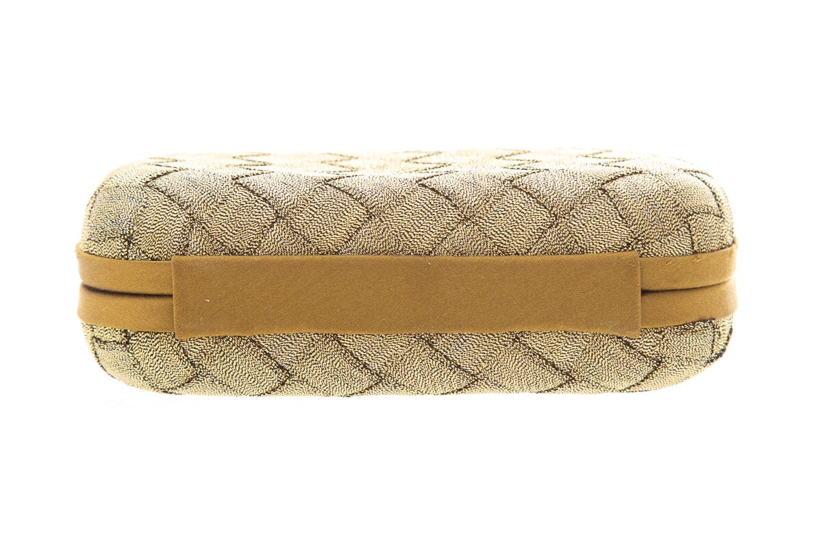 Bottega Veneta Brass Intrecciato Satin Clutch