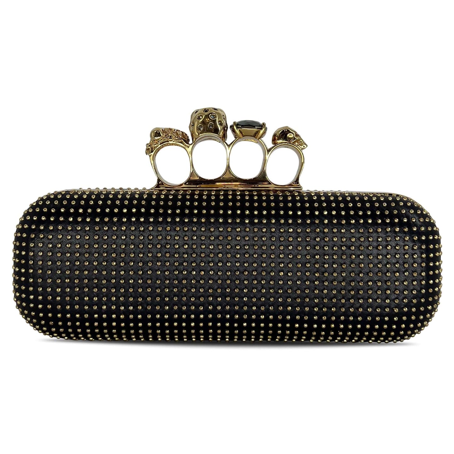 Alexander McQueen Knuckle Leather Clutch Bag.