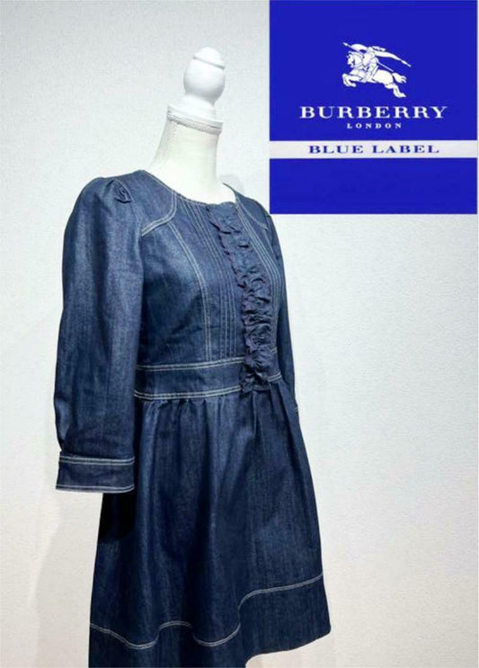 Pole Burberry Blue Label Race Nova Check Denim Dress