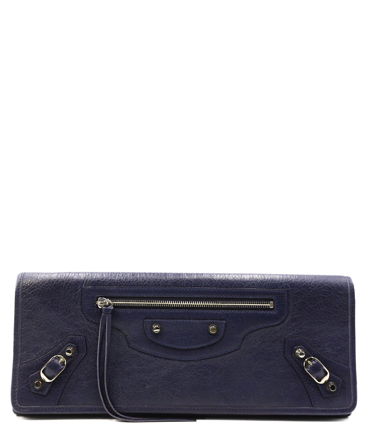 Classic Metallic Edge Money Flap Wallet Navy Blue