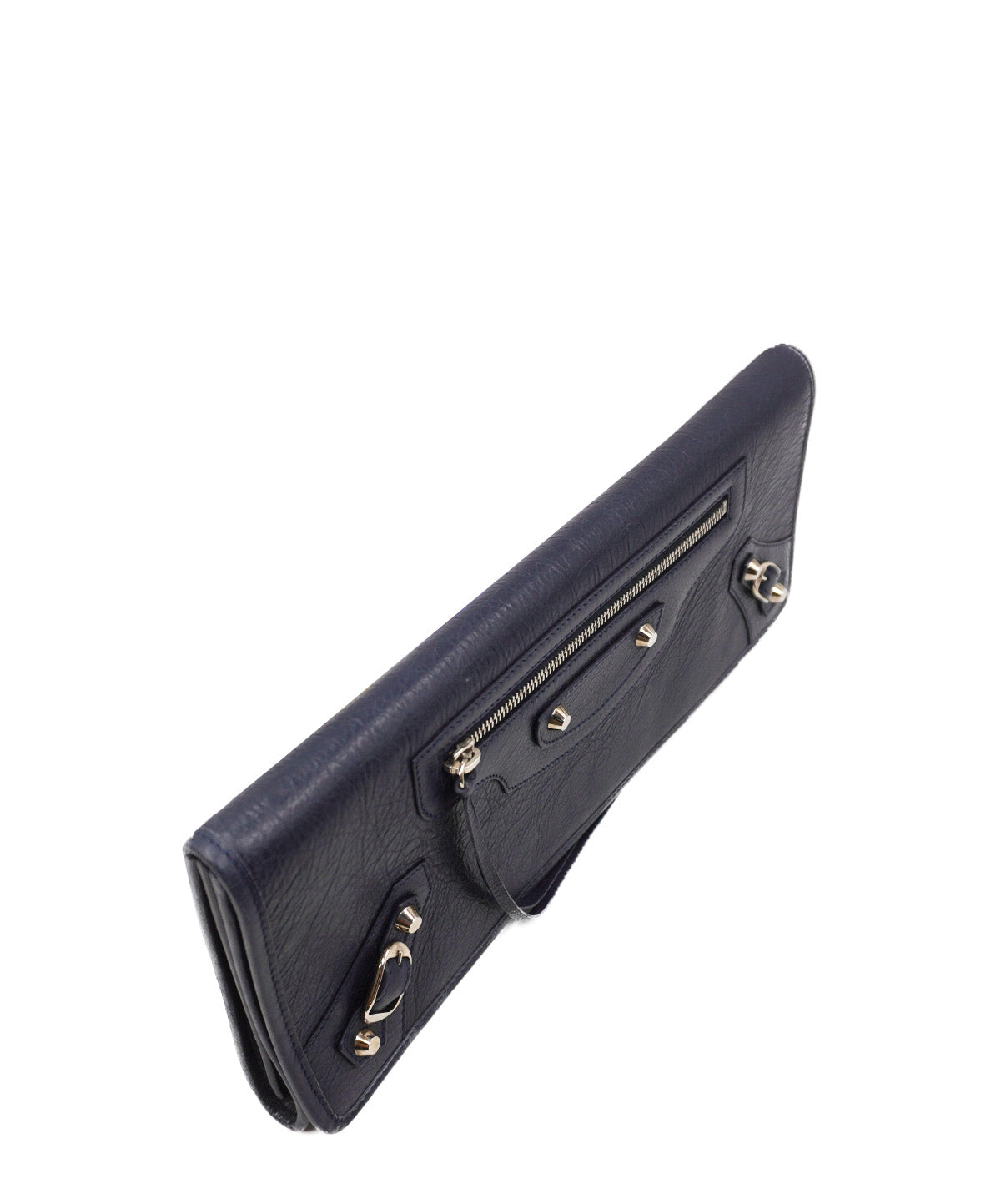 Classic Metallic Edge Money Flap Wallet Navy Blue