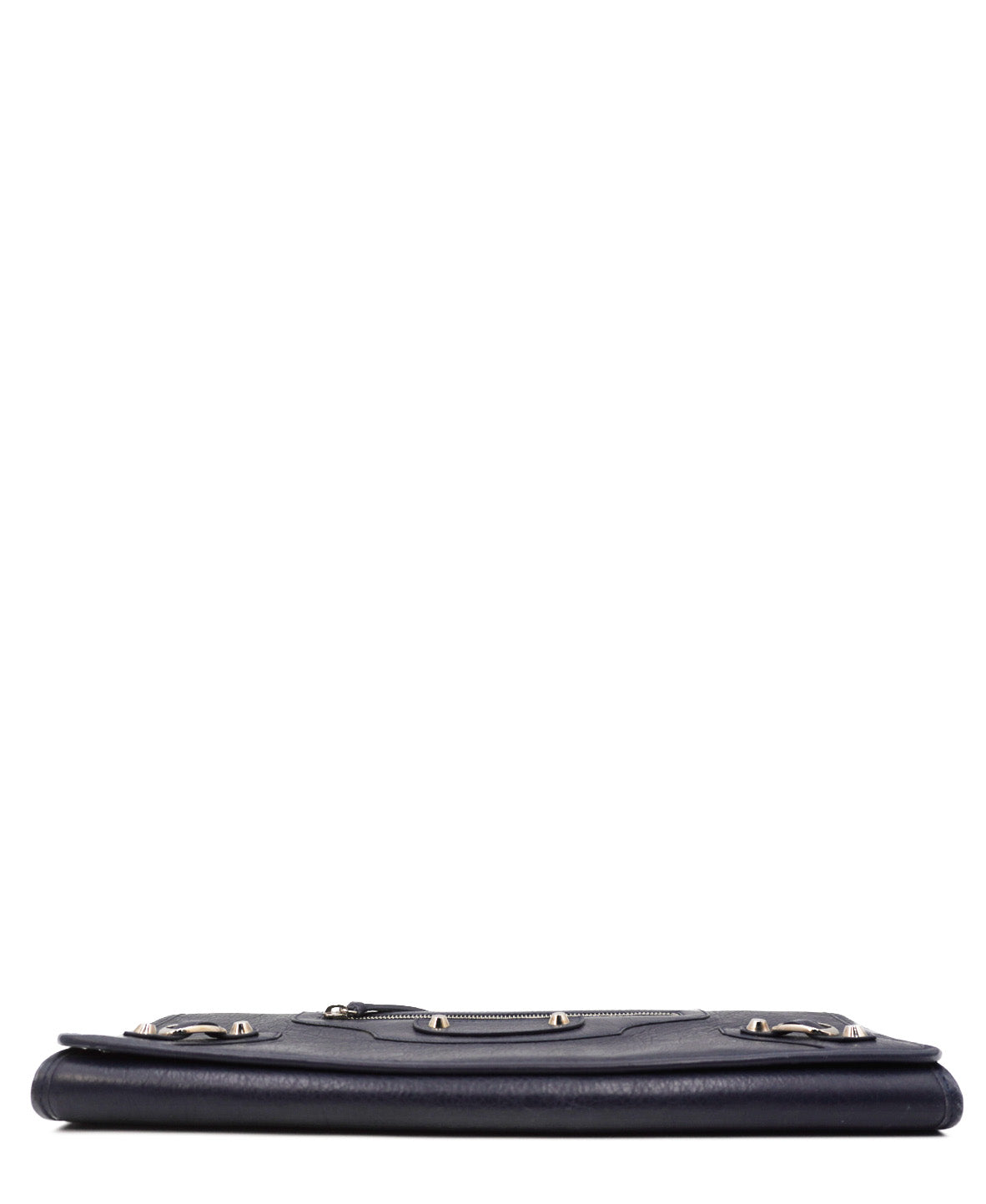 Classic Metallic Edge Money Flap Wallet Navy Blue