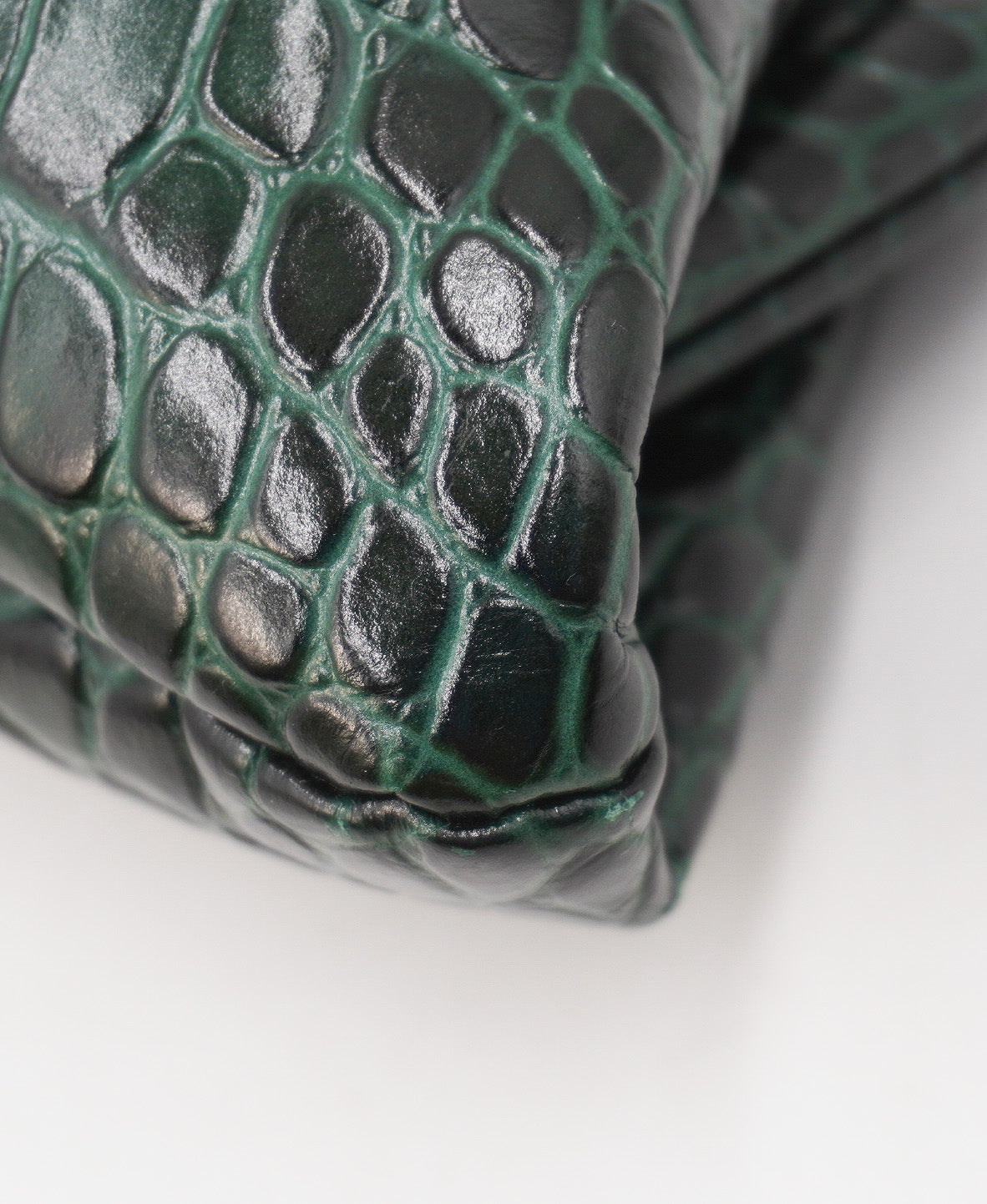 Croc Embossed XS Cloud Clutch Green