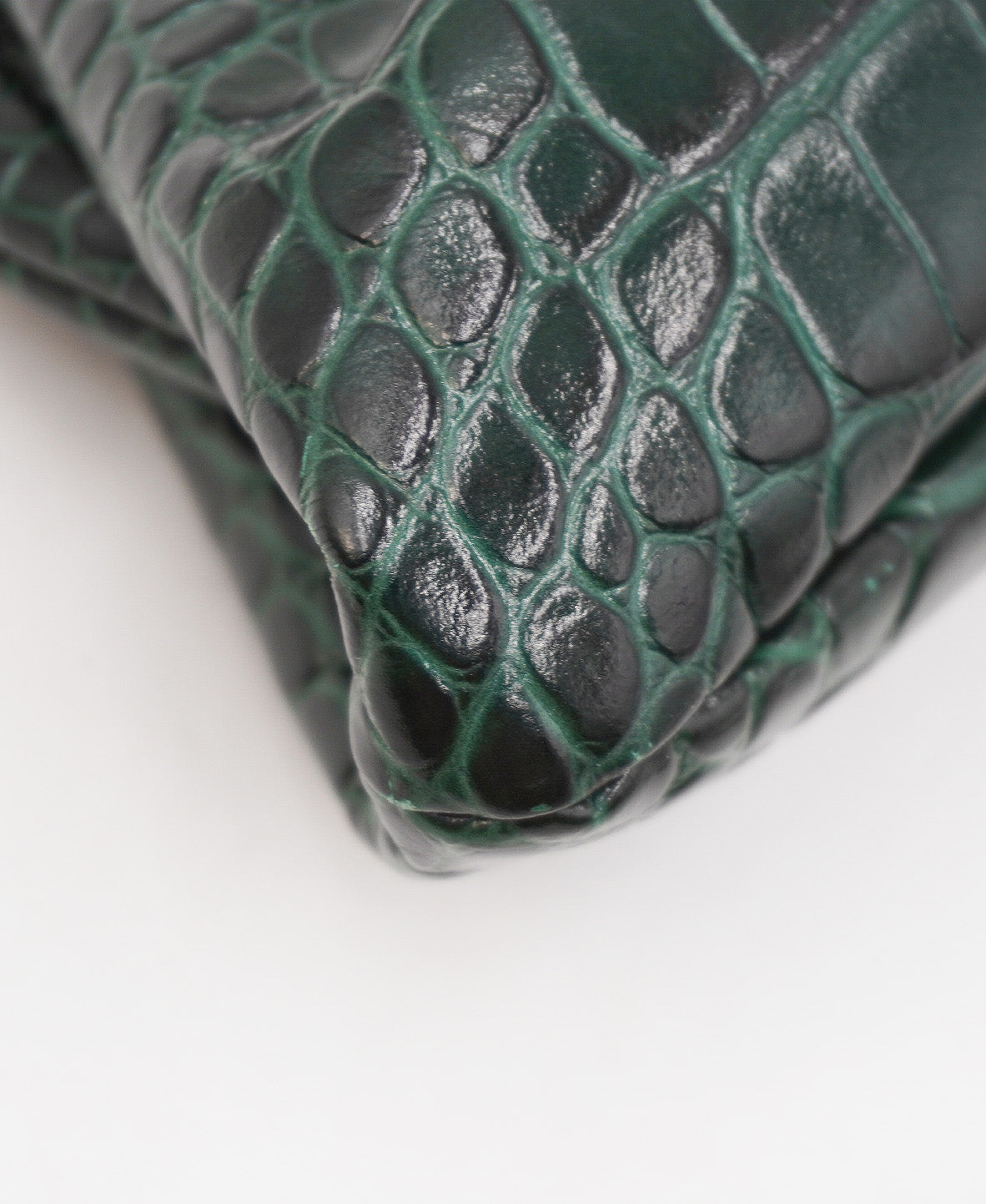 Croc Embossed XS Cloud Clutch Green