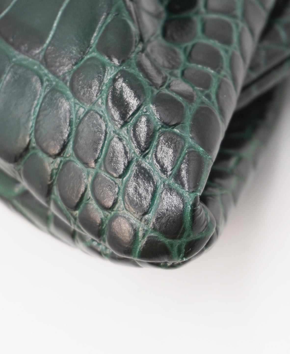 Croc Embossed XS Cloud Clutch Green