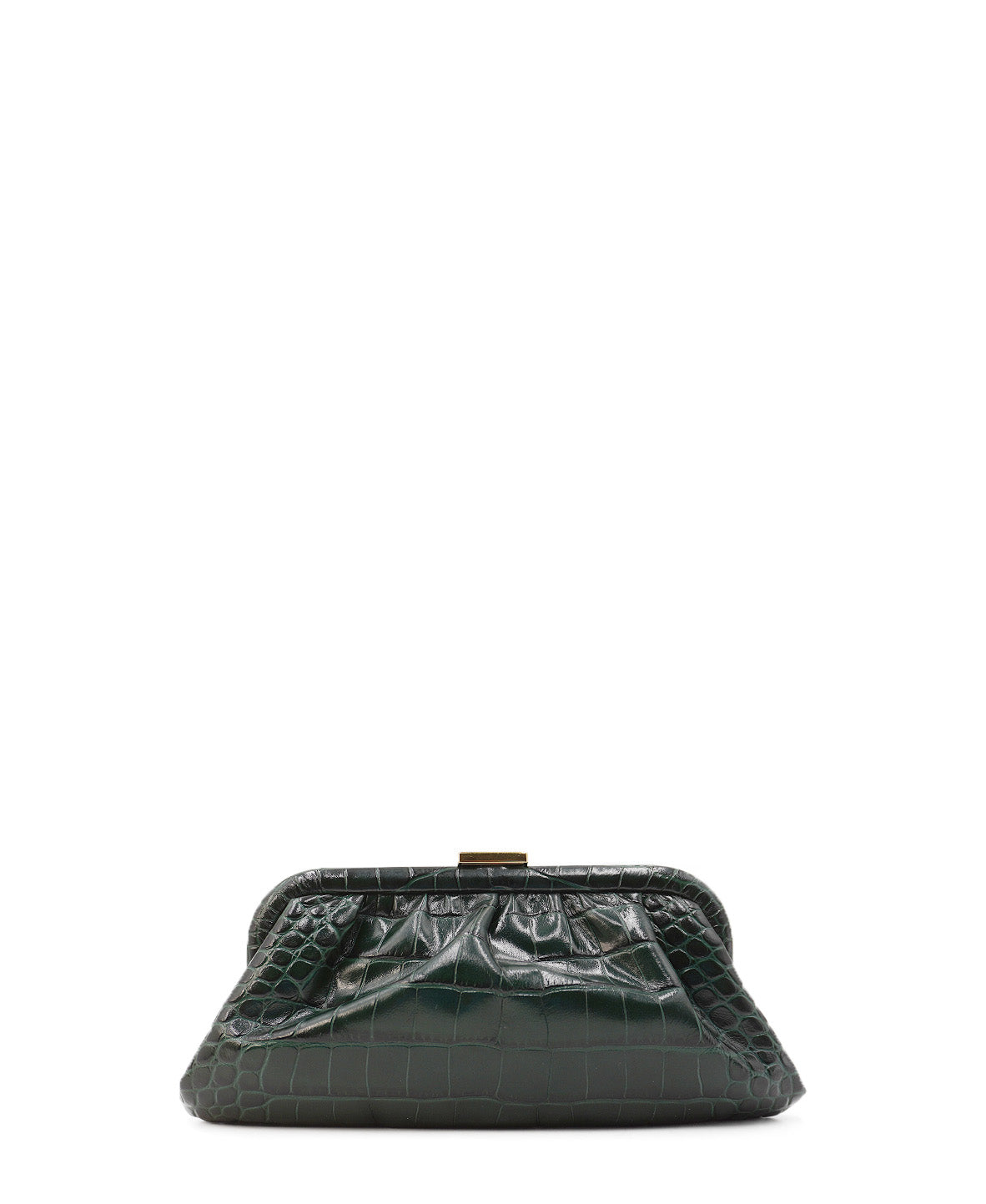 Croc Embossed XS Cloud Clutch Green