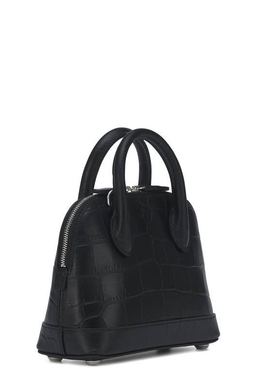 Ville Top Handle XXS Crocodile Embossed Black