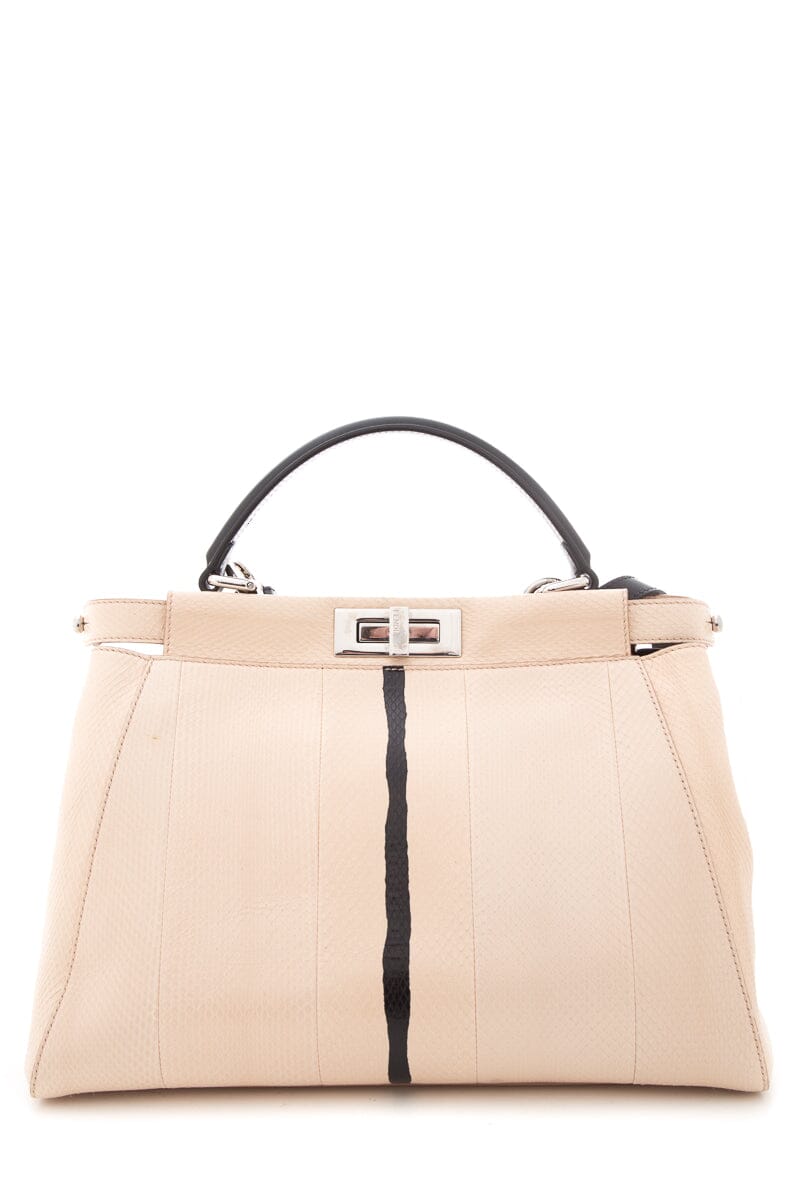 Fendi Beige Peekaboo Snake Skin Bag