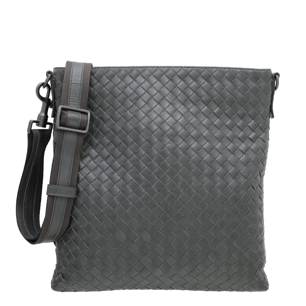 Bottega Veneta Asphalt Intrecciato Nappa Messenger Crossbody Bag