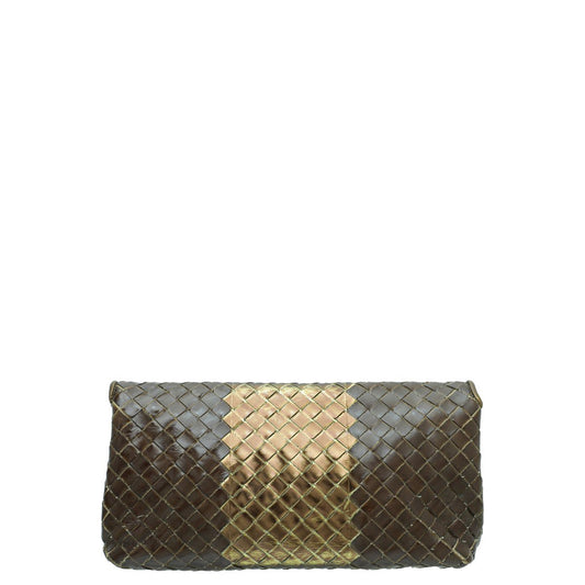 Bottega Veneta Bicolor Flap Clutch