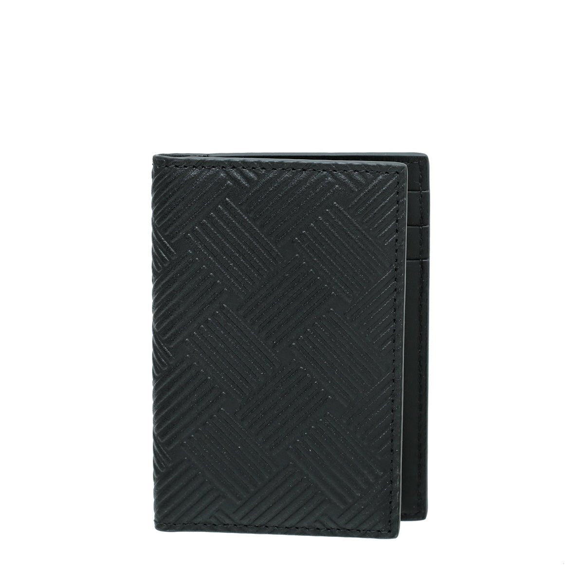 Bottega Veneta Black Embossed Card Holder