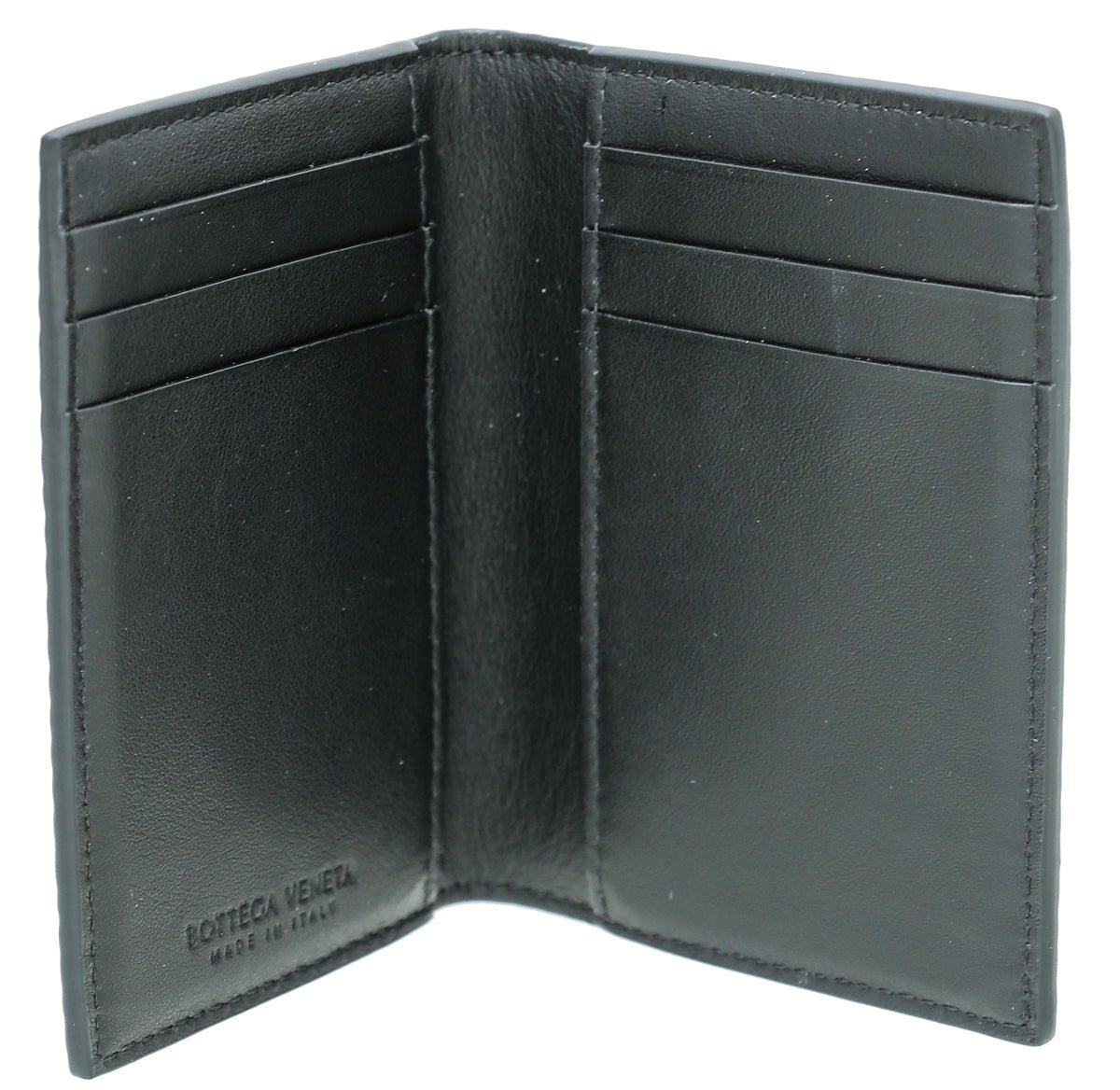 Bottega Veneta Black Embossed Card Holder