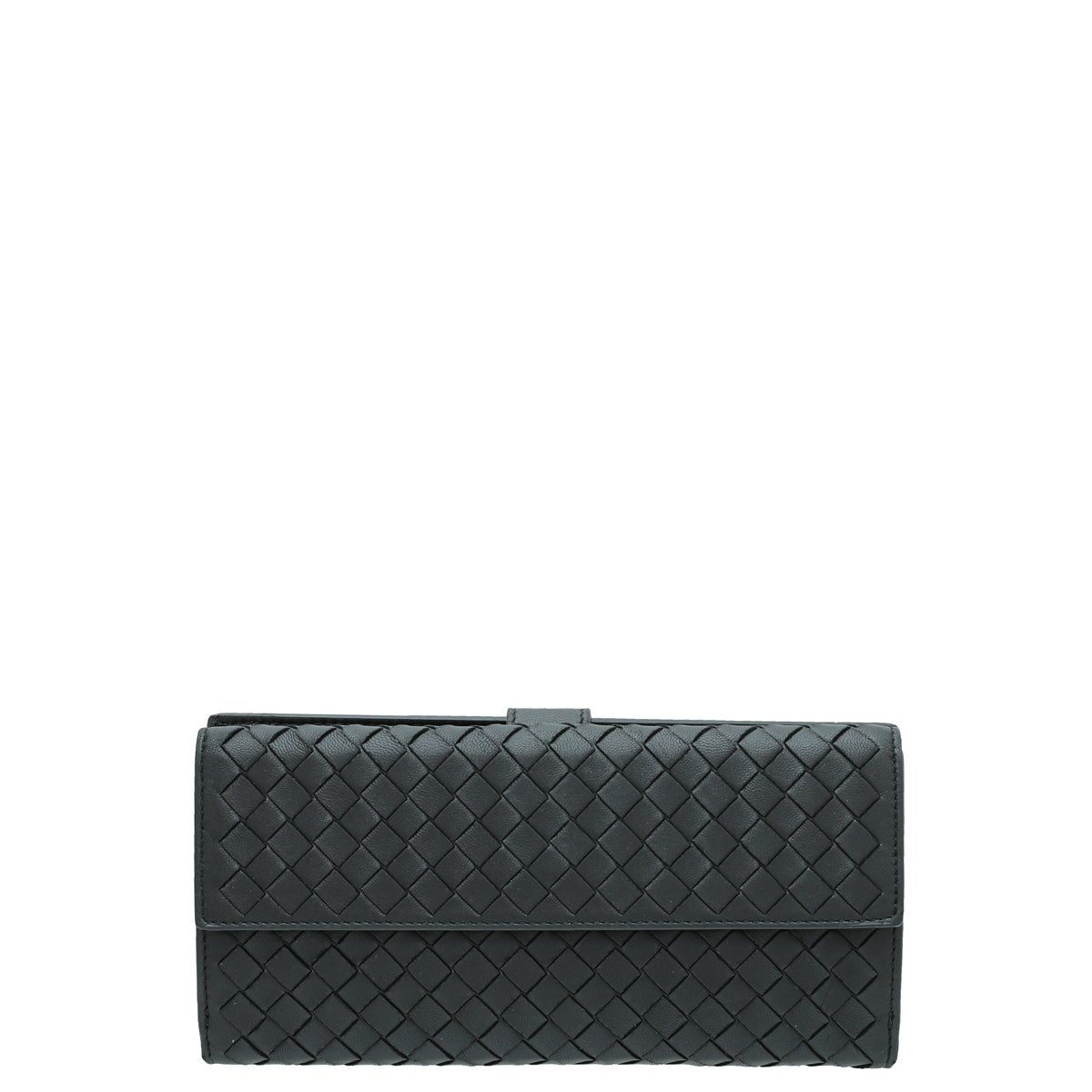 Bottega Veneta Black Intrecciato Long French Wallet