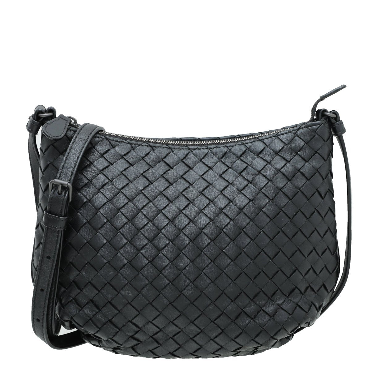 Bottega Veneta Black Intrecciato Nappa Crossbody Bag