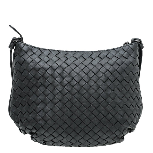 Bottega Veneta Black Intrecciato Nappa Crossbody Bag