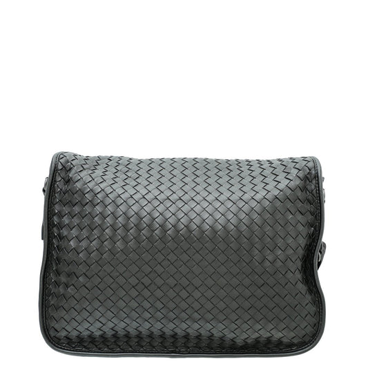 Bottega Veneta Black Intrecciato Nappa Messenger Bag