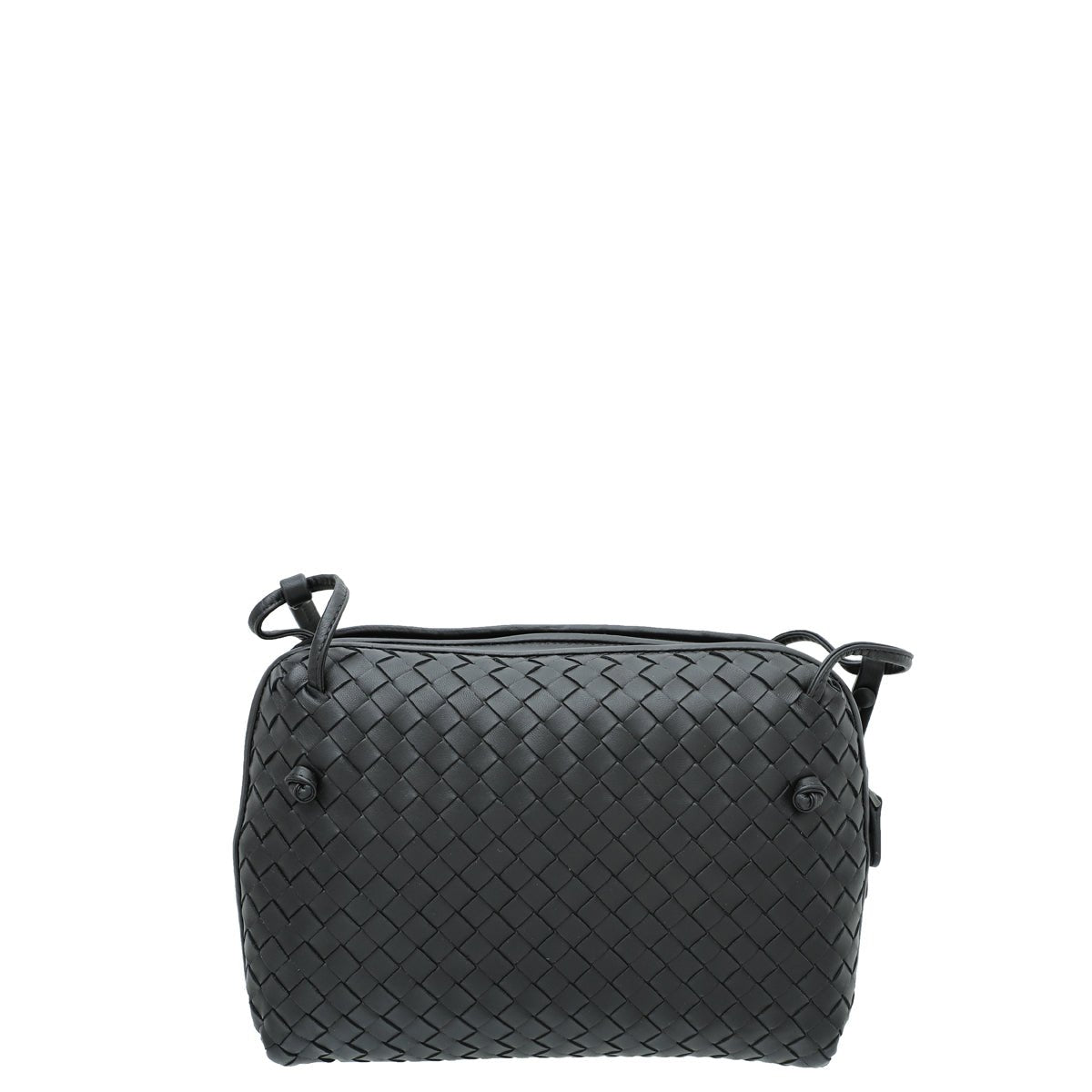 Bottega Veneta Black Intrecciato Nodini Crossbody Bag