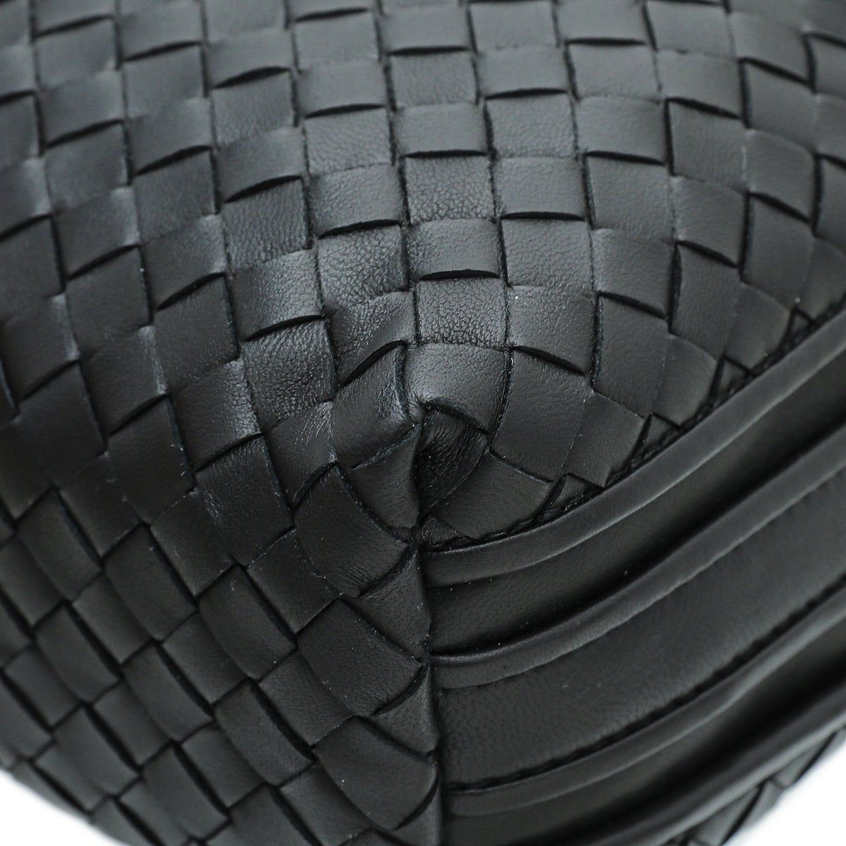 Bottega Veneta Black Intrecciato Nodini Crossbody Bag