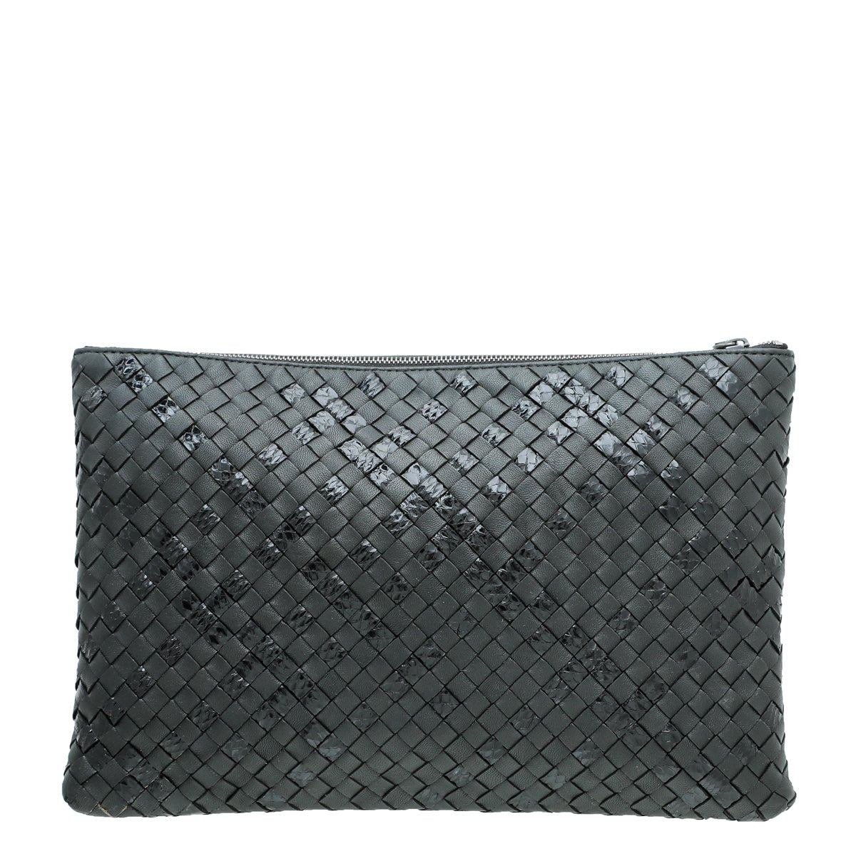 Bottega Veneta Black Intrecciato Zip Pouch