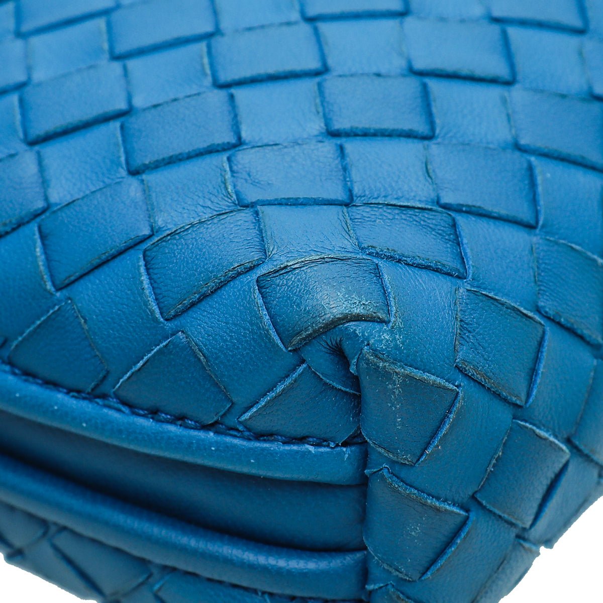 Bottega Veneta Blue Intrecciato Nappa Nodini Crossbody Bag