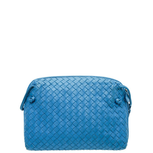 Bottega Veneta Blue Intrecciato Nappa Nodini Crossbody Bag