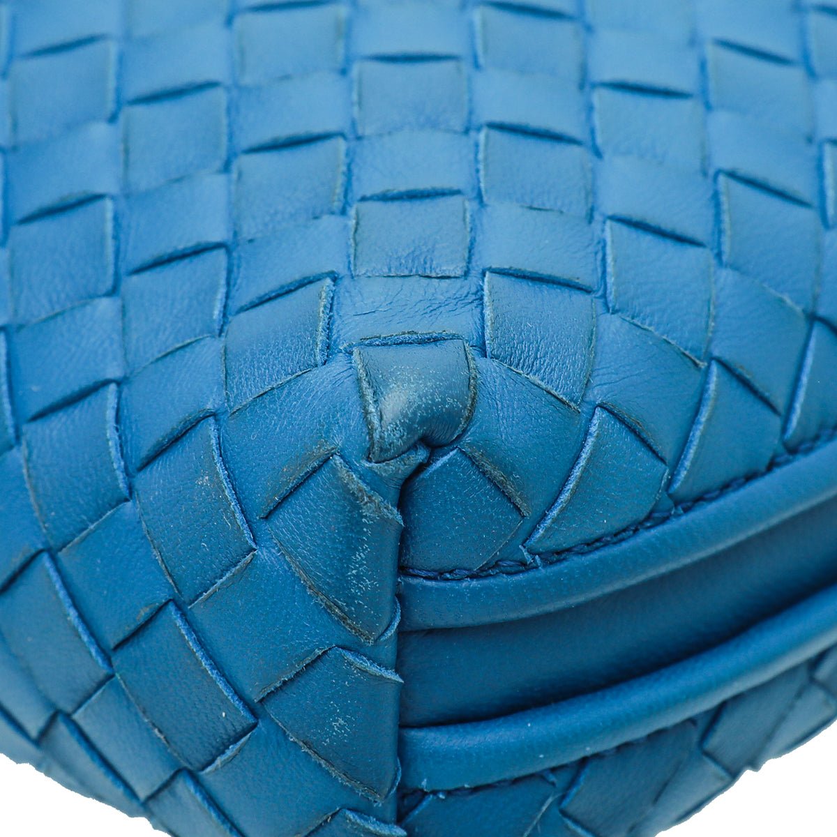 Bottega Veneta Blue Intrecciato Nappa Nodini Crossbody Bag