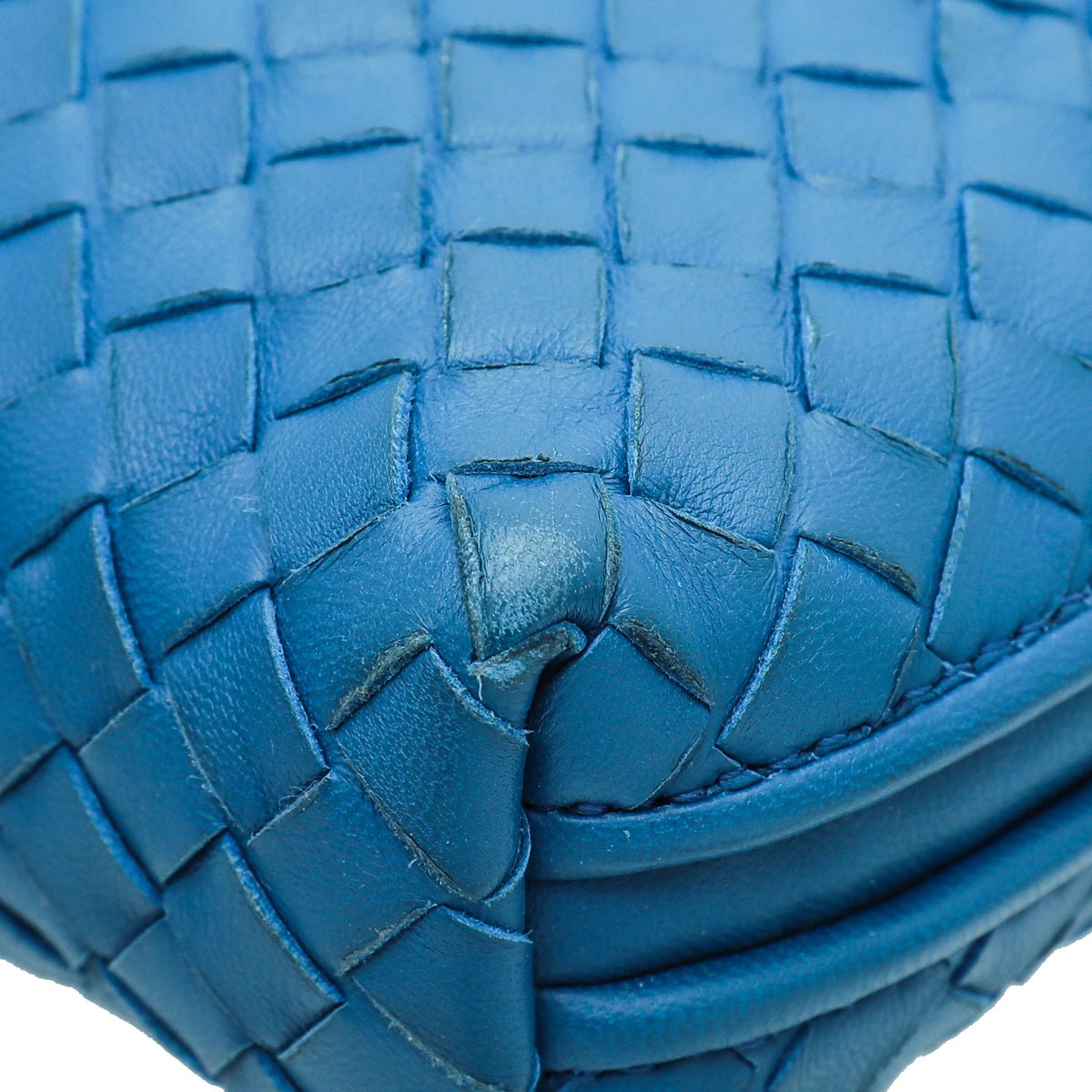 Bottega Veneta Blue Intrecciato Nappa Nodini Crossbody Bag